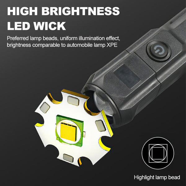 NEW USB Rechargeable LED Tactical Flashlight Super Bright Torch Zoomable