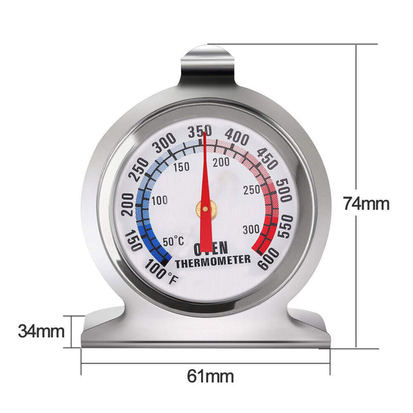 Stainless Steel Oven Thermometer Large Dial Kitchen Food Temperature AU