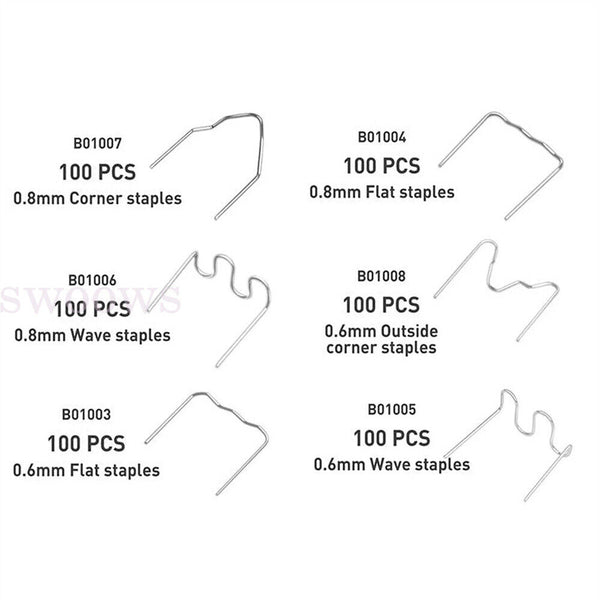 1200pcs Steel Hot Stapler Staples Repair Tools Kit For Plastic Welder Car Bumper