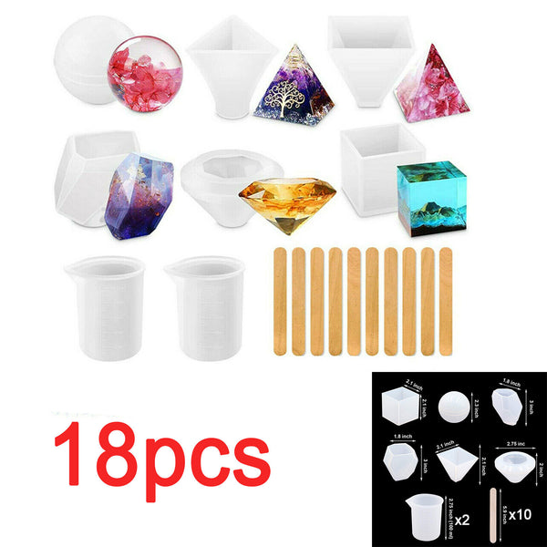 Silicone Pendant Mold Necklace Jewelry Resin Mould Epoxy Casting Craft NEW