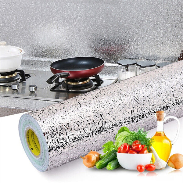 Aluminum Foil Sticker Self Adhesive Oil-proof Waterproof Kitchen Cabinet Wall