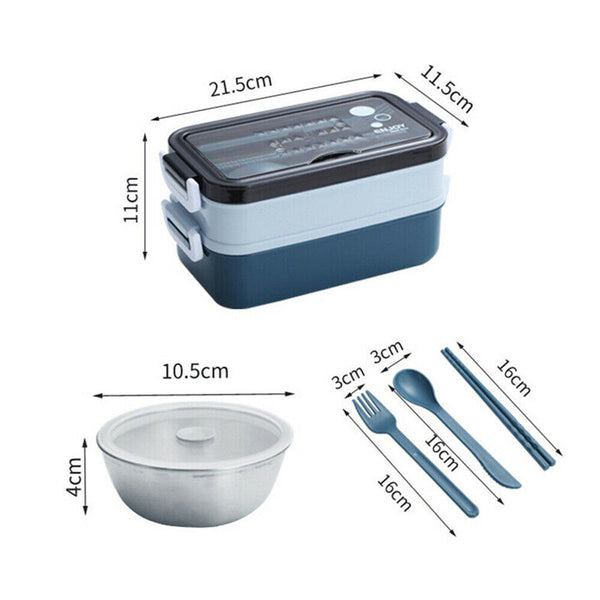 Bento Box Lunch Containers Food Microwave Stainless Portable Dinnerware AU