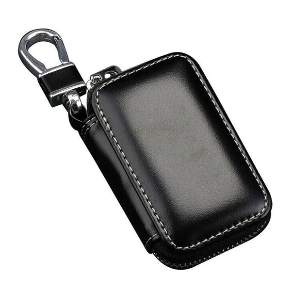 Car Key Case Leather Fob Pouch Keyless Zipper Ring Keychain Purse Wallet Bag