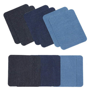 AU 4 Colors Denim Jeans Repair Kit - 20pcs Iron On Denim Fabric Mending Patches