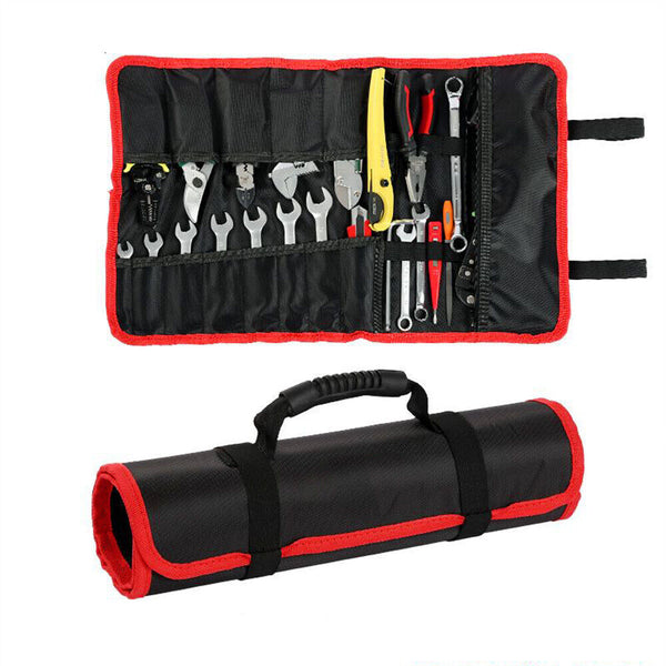 22 Pocket Tool Roll Fold Spanner Canvas Case Wrench Storage Bag Multifunctional