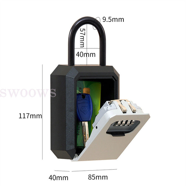 1/2x 4-Digit Combination Lock Key Safe Storage Box Padlock Security Home Outdoor