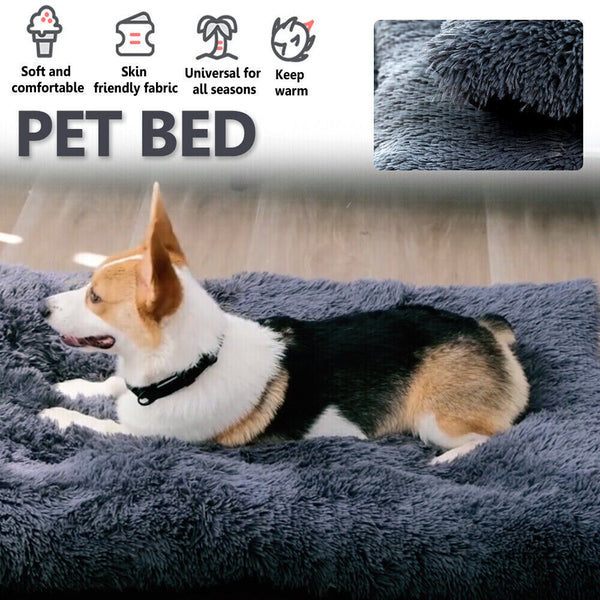 Pet Bed Dog Calming Washable Soft Warm Plush Mattress Cushion Extra Large HOT