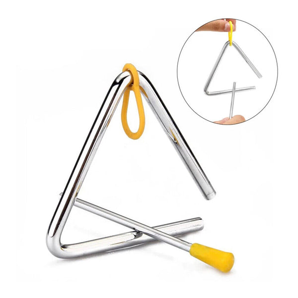 1/2x 10cm Musical Triangle Alloy with Striker Rod Percussion Instrument Kids Toy