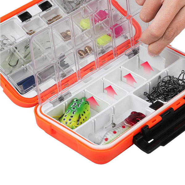 1/2/PC Large Fishing Tackle Box Double Side Bait Hooks Storage Box with Dividers