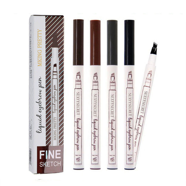 New Waterproof Eyebrow Microblading Ink Pen Pencil Tattoo 3D 4 Fork Pen Makeup