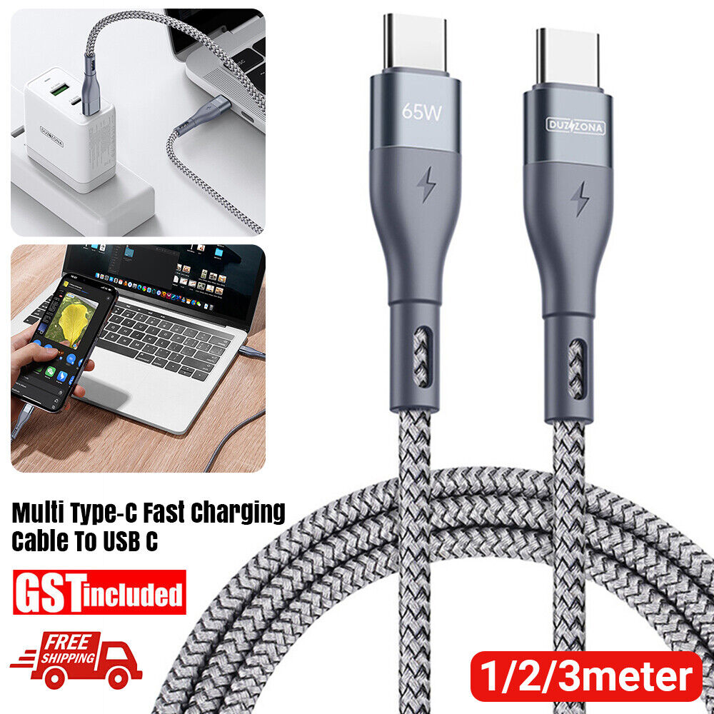 UP3x 1/2/3M USB C To USB C Cable Fast Charging Cord Data Charger For iPhone 15