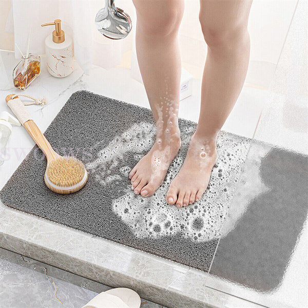 Shower Rug Anti-Slip Loofah Bathroom Bath Mat Carpet Water Drains Shower Bath