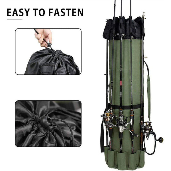 Fishing Bag Fishing Rod Bag Reel Case Carrier Holder Fishing Pole Storage AU