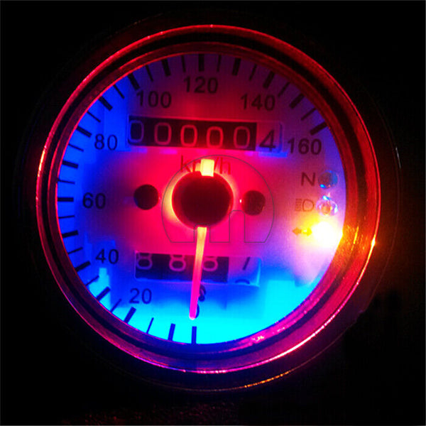 Universal Motorcycle Dual Speedometer Odometer 12V Motorcycle with LED NEW