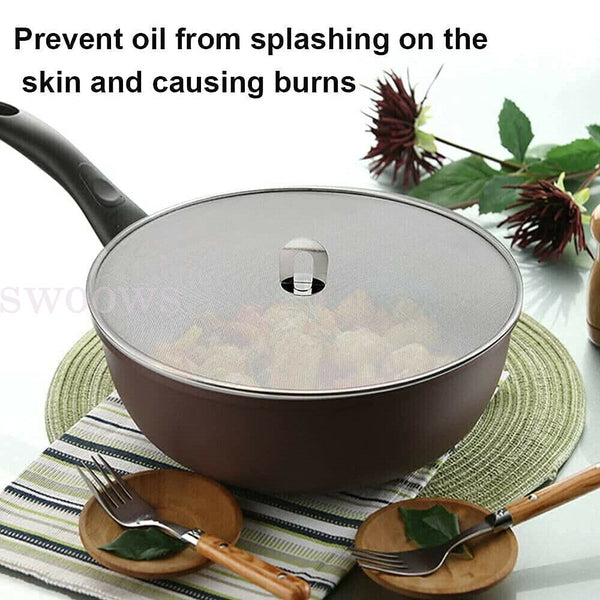Anti Splatter Guard Oil Net Splash Cover Pan Screen Kitchen Cooking Frying 2size