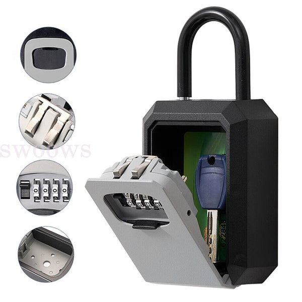 1/2x 4-Digit Combination Lock Key Safe Storage Box Padlock Security Home Outdoor