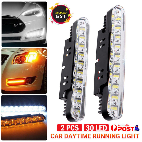 AU 2X 30 LED Car Daytime Running Light DRL Daylight Lamp with Indicators IP65