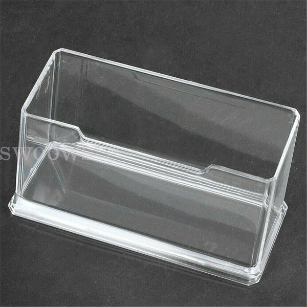 5/10x Business Card Holder Display Clear Desktop PMMA Stand Plastic Desk Shelf