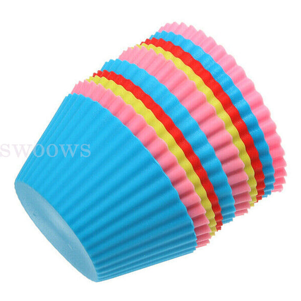 10-20x Muffin Silicone Cupcake Case Round Cup Cake DIY Bake Mold Baking Mould