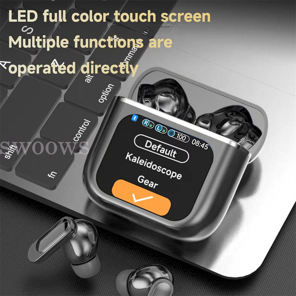 LED Touchscreen Wireless Bluetooth 5.4 Headphone Visible Active TWS Earphones