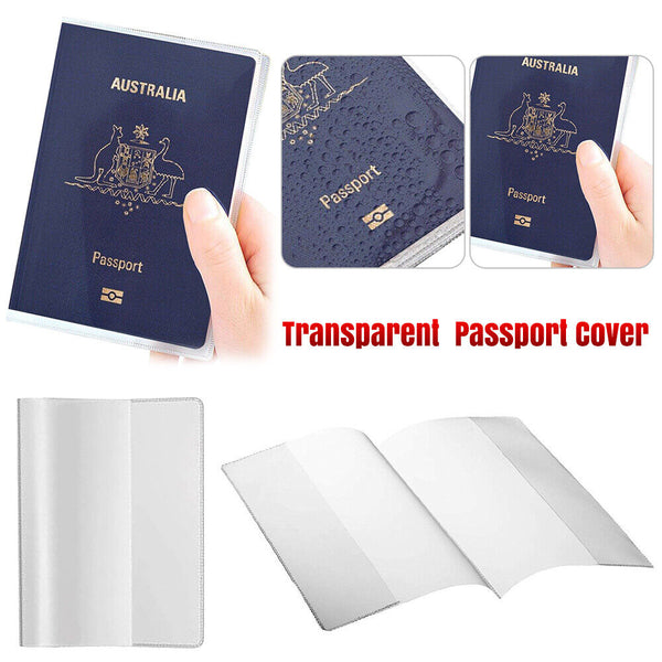 Passport Cover Transparent Clear Protector Travel Holder Organizer Carry Case