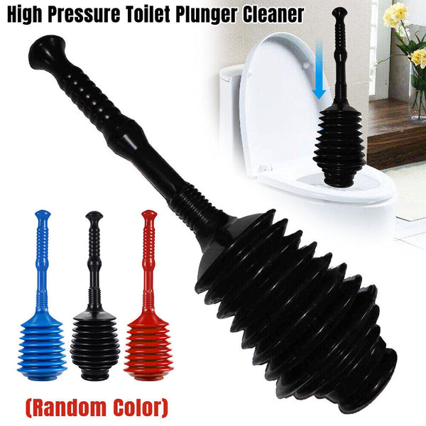 Toilet Plunger Bathroom Drain Clean Powerful High Pressure Thrust Plunge Cleaner