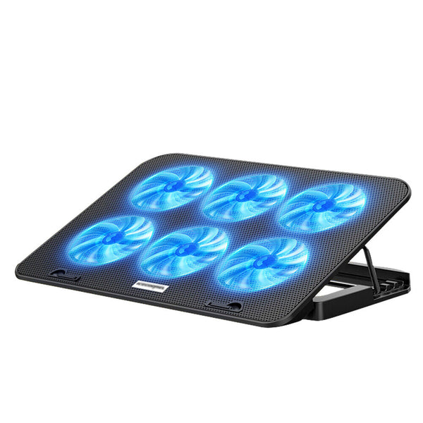 A9 Laptop Cooler (JS45.2) 6 Powerful Fan Table Stand for 12"-17" Laptop Blue LED