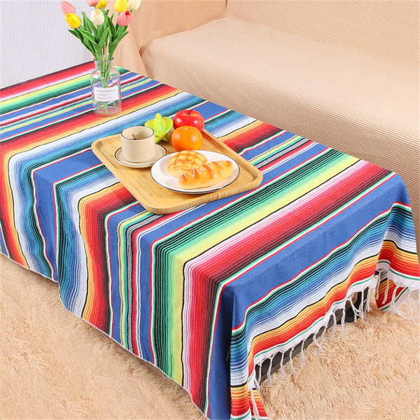 150x215cm Mexican Sarape Blanket Tablecloth Throw Yoga Beach Picnic Rug Party