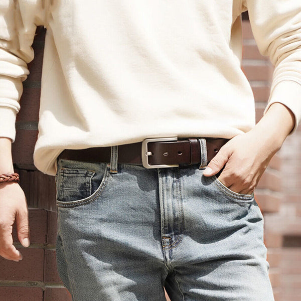 Leather Belts For Men's High Quality Buckle Jeans Casual 105 110 115 cm Belt