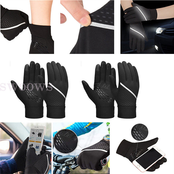 Bike Cycling Gloves Touch Screen Warm Waterproof Unisex Kids Adult Winter Sport