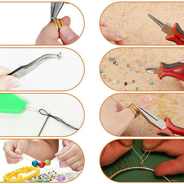 Jewellery Making Findings Kit DIY Wire Pliers Set Starter Tools Necklace Repair