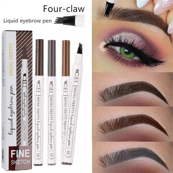 New Waterproof Eyebrow Microblading Ink Pen Pencil Tattoo 3D 4 Fork Pen Makeup