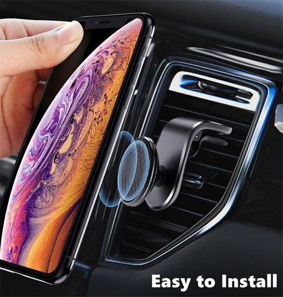 360 Rotation Magnetic Car Mount Air Vent Clip Phone Holder For iPhone Samsung