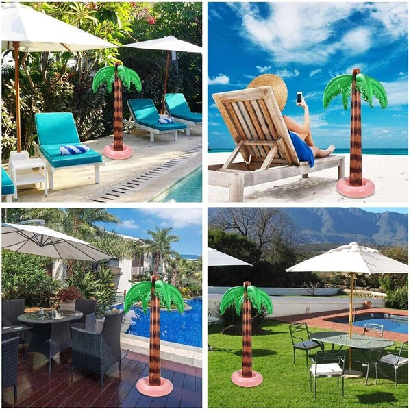 2Pcs Pool Decor Palm Tree Blow Up Inflatable Hawaiian Party Supplies 90cm Beach