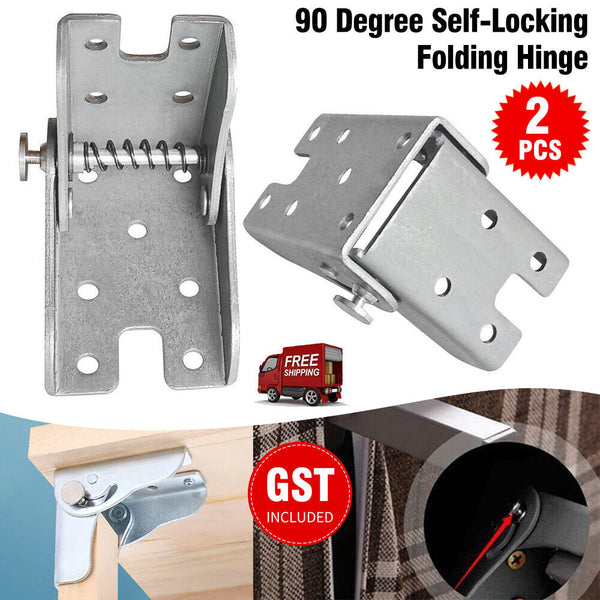 2/4pcs 90 Degree Self-Locking Folding Hinge Sofa Bed Lift Support Cabinet Hinges