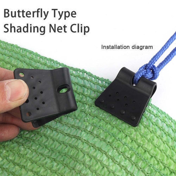 UV Fabric Clips Fasten Hang Expand Shade Cloth Shade Net Clips Black Up to 30x