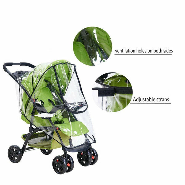 Universal Rain Cover Pushchair Stroller Baby Buggy Wind Shield Pram Clear Window