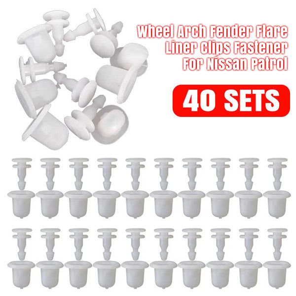 40 sets Wheel Arch Fender Flare Liner Clips Fastener For Nissan Patrol GU