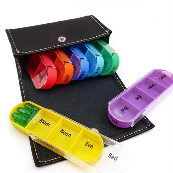 Pill Box 7 Day Medicine Tablet Dispenser Organiser Weekly Storage Case Container