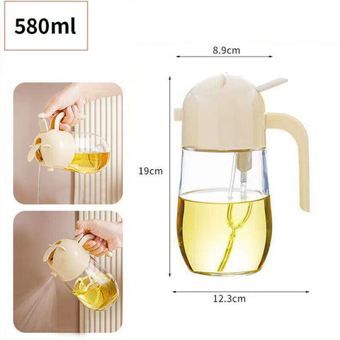 580ML 2 In 1 Dispenser Bottle Cooking Baking BBQ Spray Oil Sprayer Kitchen Tool