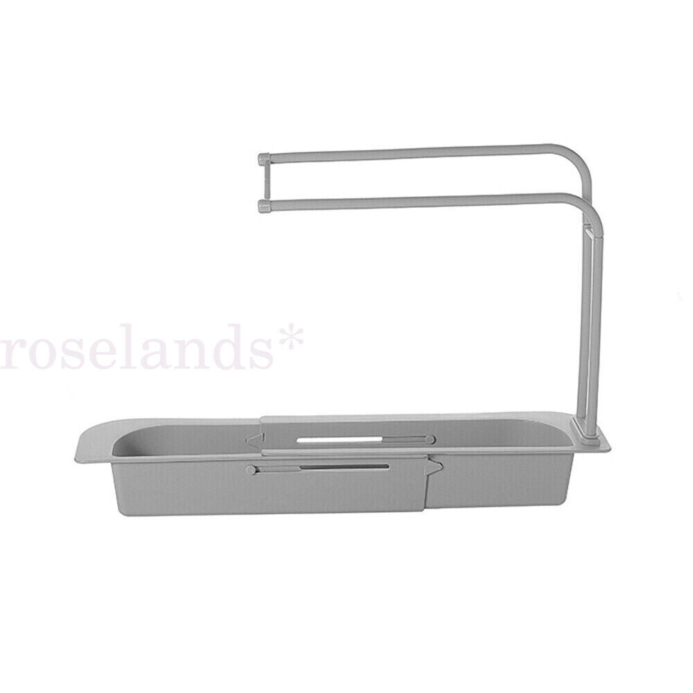 Telescopic Sink Rack Storage Holder Kitchen Expandable Drain Basket Organizer