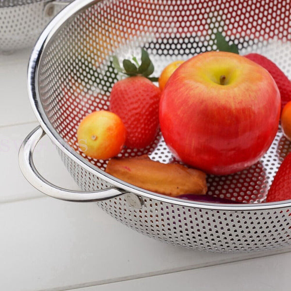 Stainless Steel Fine Mesh Strainer Colander Food Rice Vegetable Fruits Sieve