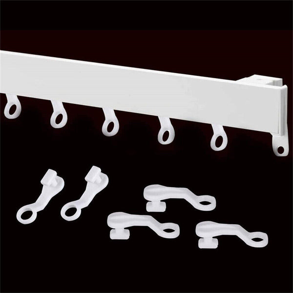 UP 200PCS Curtain Track Gliders Extendable Universal Slider Runners Rail Hooks