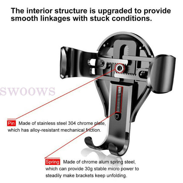 Phone Holder For Baseus 360° Car Mobile Cell Gravity Dashboard Suction Mount Sta