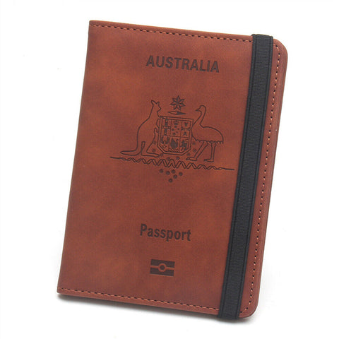 Slim Leather Travel Passport Pen Wallet Holder RFID Blocking ID Card Case Cover