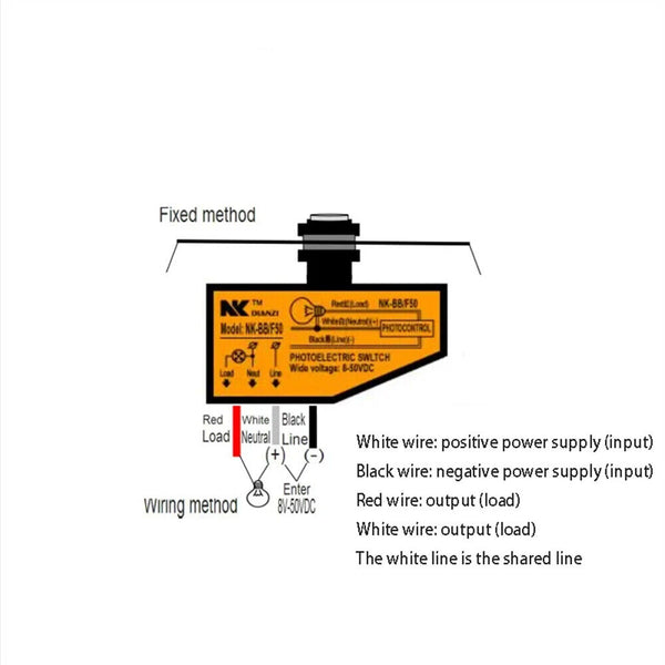 DC 12V 48V Dusk To Dawn Photocell Light Switch Light Sensor Control Switch 8-50V