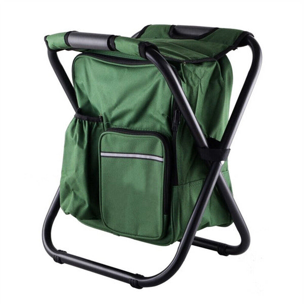 Portable Folding Backpack Chair Camping Stool Cooler Bag Rucksack Beach Fishing