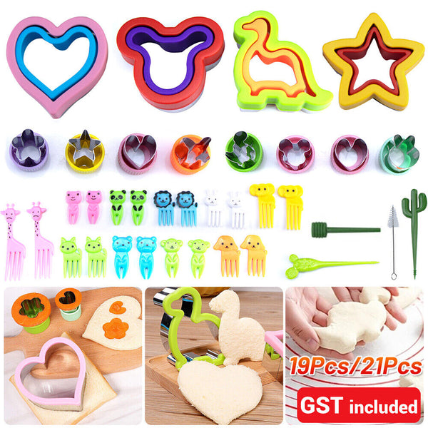 19 / 21Pcs Sandwich Cutter and Sealer Set DIY Cookie Cutters for K*h*