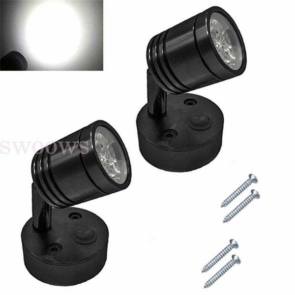 1/2pc 12V LED Interior Spot Reading Light Wall Lamp Switch For Caravan Camper AU