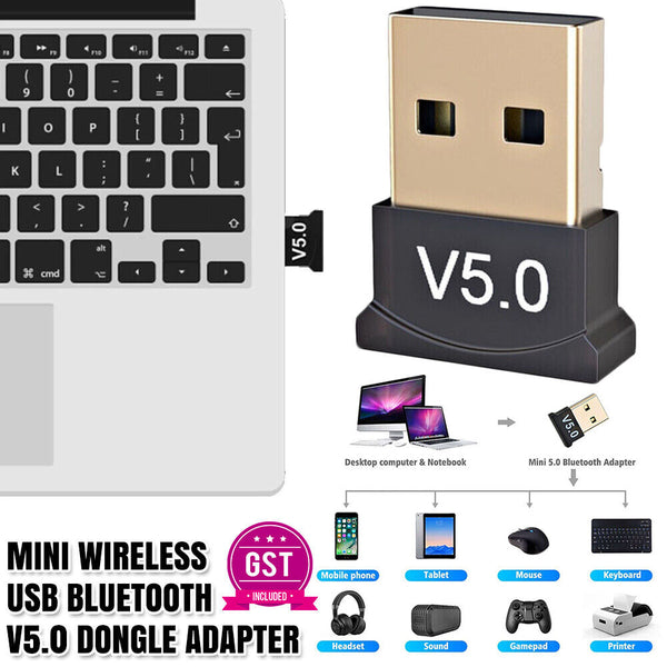 Mini Wireless USB Bluetooth V5.0 Dongle Adapter Receiver PC Win 7 8 10 XP VISTA